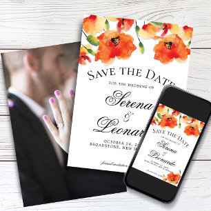 Convite Ouro Legant Poppy Wedding Salvar a Data