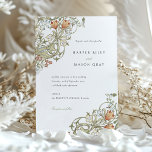 Convite Ouro Lily Pattern William Morris Wedding<br><div class="desc">Este convite para o casamento é uma homenagem aos designs eternos de William Morris, apresentando um padrão clássico que combina matizes ricos e elegância botânica. O convite apresenta uma mistura harmoniosa de verde-sábio, marfim e ouro antigo, entrelaçados com pop de damasco e de pincel. A intrincada folhagem e as flores...</div>