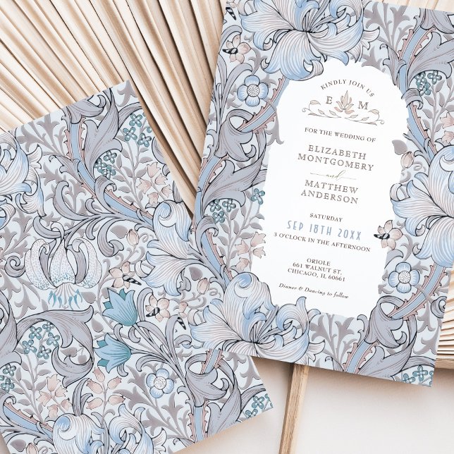 Convite Ouro Lily Wedding Suite Pink Cream Morris (Criador carregado)