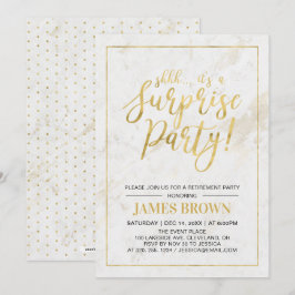 Convite Ouro & Mármore | Festa de Aposentadoria Surpresa M