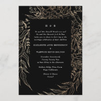 Ouro Negra Moderna de Tuxedo Pampas Monograma Wrea