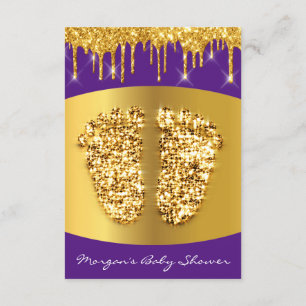 Convite Ouro pitada de Chá de fraldas azul real Púrpura