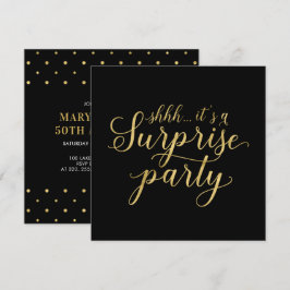 Convite Ouro & Preto | 50º Aniversário de Casamento Surpre