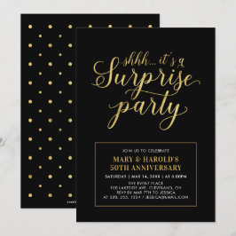 Convite Ouro & Preto | 50º Aniversário de Casamento Surpre