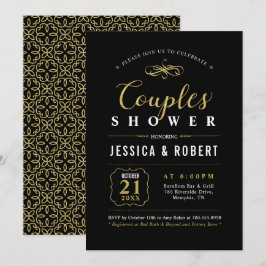 Convite Ouro & Preto | Churrasco de Casamento de Casais El