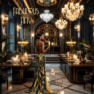 Convite Ouro Preto Sala Fabulosa Arte deco Mulher Étnica