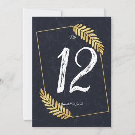 Convite Ouro Quadro Marinho número da tabela de trás