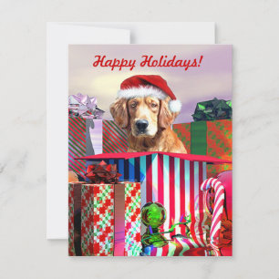 Convite Ouro Retriever Surpresa de Natal