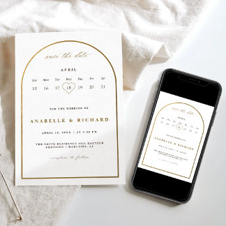 Convite ouro rico boêmico salva calendário