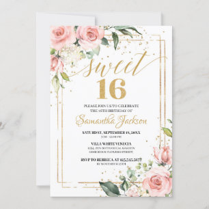Convite Ouro rosa de ouro floral eucalipto ouro 16