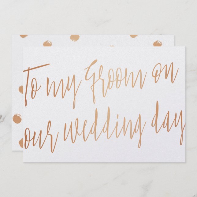 Convite Ouro Rosa Moderno Para o meu noivo no dia do nosso (Frente/Verso)