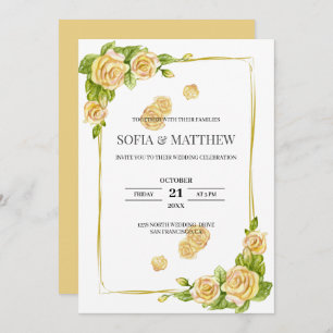 Convite Ouro Rosa Wedding