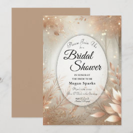 Convite Ouro Rosewood - Chá de panela florestal entalado