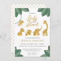 Ouro safari chá de fraldas neutro em termos de gên