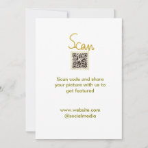 Ouro Scan QR code glitter elegante calligr simples