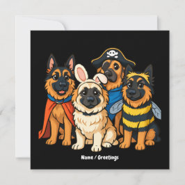 Convite Ouro Shepherd Ghost Dog Halloween Engraçado Spooky