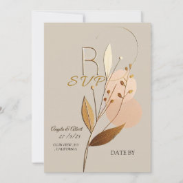 Convite ouro simples rsvp de casamento dicas de design