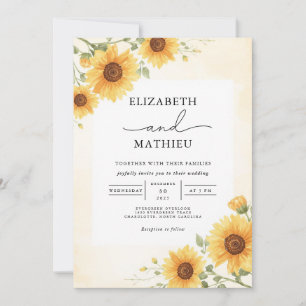 Convite Ouro Sunflower Arch Romance Weding