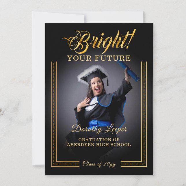 Convite Ouro toca Brighten your future. (Frente)