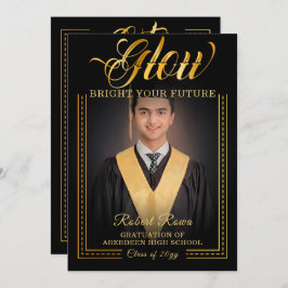 Convite Ouro toque Brilhe o seu futuro.