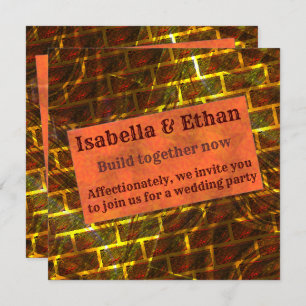 Convite Ouro vermelho manchado, arranhões, grelha ou efeit