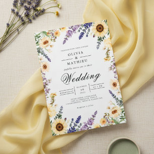 Convite Ouro Yellow Floral Archway Wedding