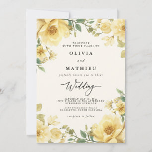 Convite Ouro Yellow Floral Garden Romance