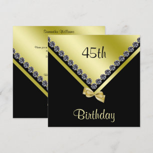 Convite Ouros Elegantes e Arco Dourado 45º aniversário