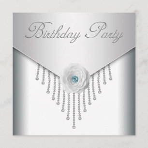 Convite Ouros Rosa Branca Mulheres Festa de Aniversário Co