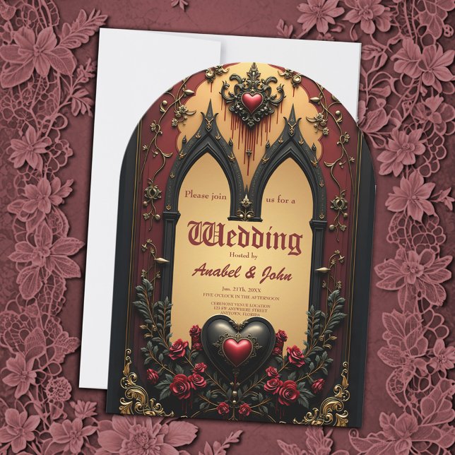 Convite Ouros, rosas vermelhas e um coração: (Criador carregado)