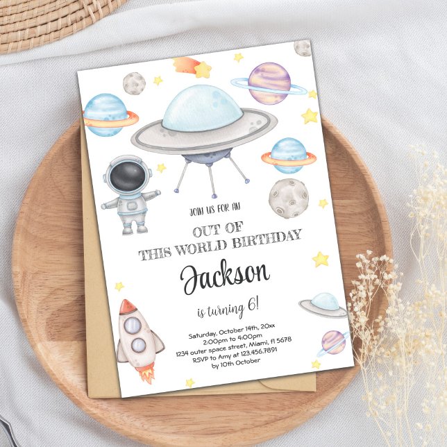 Convite Outer Space Birthday Invitations (Outer Space Birthday Invitations)