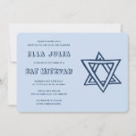 Convite OUTLINE LETTERS STAR OF DAVID Custom Bat Mitzvah<br><div class="desc">Perfect card to announce a bar or bat mitzvah! Hand made art for you with star of david on the front and back side! FULLY CUSTOMIZABLE! Click on “Personalize” above to edit the text. Click "edit using design tool" to adjust the fonts, colors and placements and to delete the back...</div>