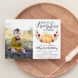Convite Outono Abóbora Idade Personalizada Festa de Aniver