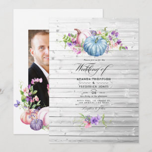 Convite Outono - Casamento Floral Rústico em Celeiro de Ca