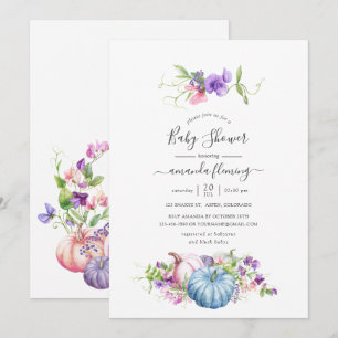 Convite Outono - Chuvoso Floral Baby Shower