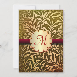 Convite outono cores elegantes monogramas de casamento