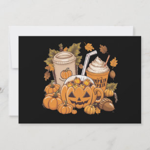 Convite Outono Família Halloween Ação de Graças Fofo Outon