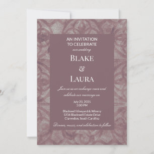 Convite Outono Muscadine Batik Personalizado Roxo Fumê