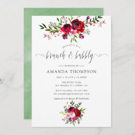 Convite Outono - Queda de Brunch Floral e Bubble