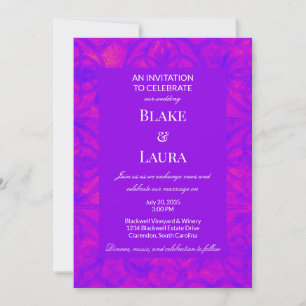 Convite Outrun Purple Summer Bold Personalizado