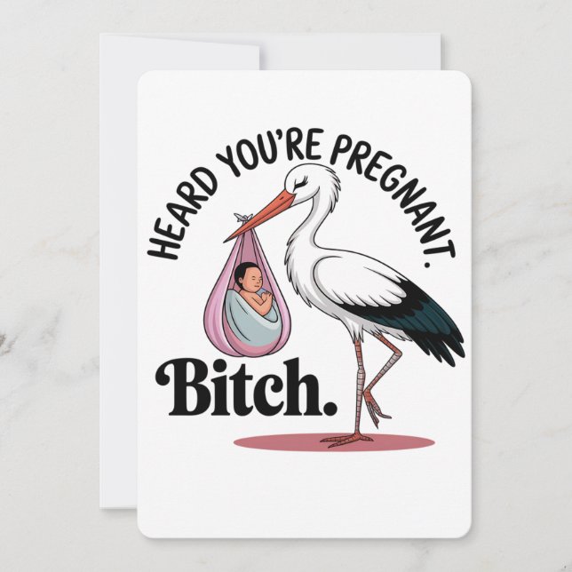 Convite Ouvi dizer que está grávida, engraçado, bebê grávi (Frente)