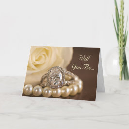 Convite Oval Diamond Ring Rosa, Você Será Minha Porta-Voz