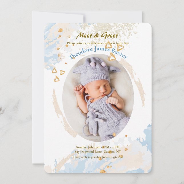 Convite Oval Pastel Frame  (Frente)