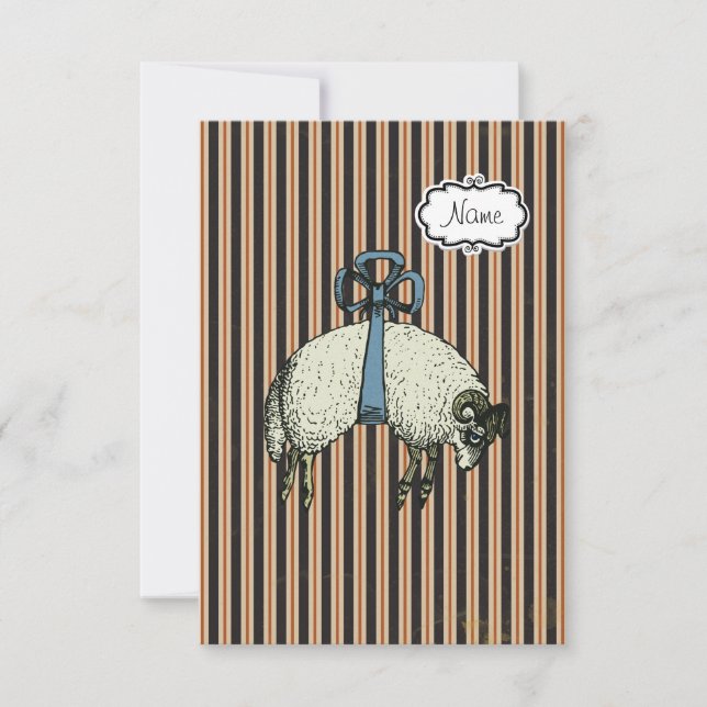 Convite Ovelhas de Laço Bonito OPÇÕES DE DESIGNER ~ Convit (Frente)