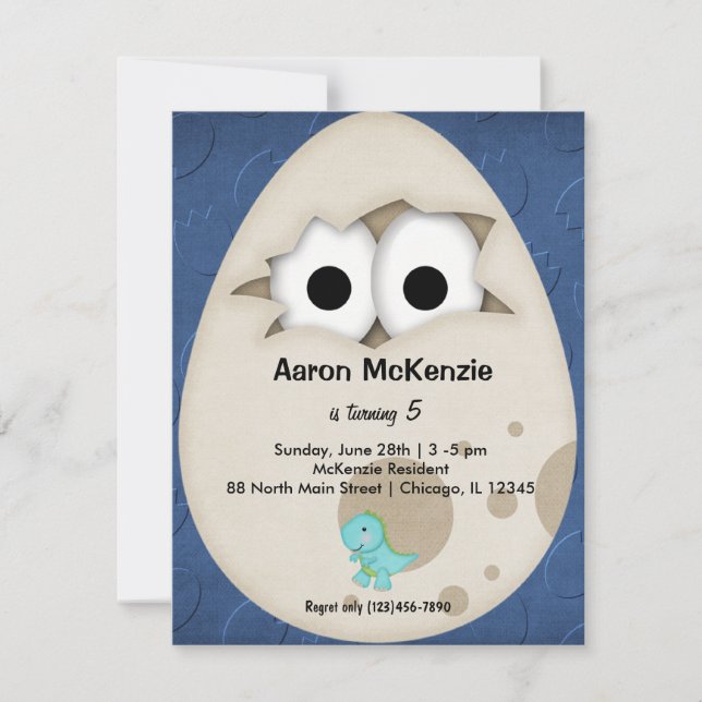 Convite Ovo de Dinossauro (Frente)