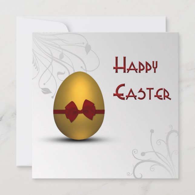 Convite Ovo de Páscoa do ouro com Padrão de espiral de Arc (Frente)