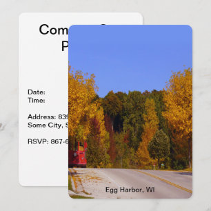 Convite Ovo Harbor, WI Fall Season com carro de carro