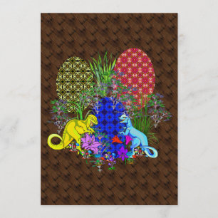 Convite Ovos da páscoa do dinossauro