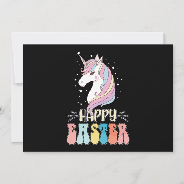 Convite Ovos de coelho coelho felz pascoa da Unicorn (Frente)