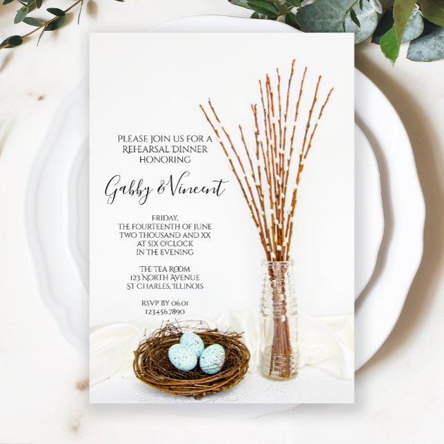 Convite Ovos de ninho de pássaro e Janto de ensaio de salg (Criador carregado)